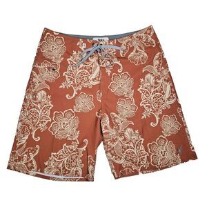 Toes On The Nose Board Shorts Size 34 Tropical Floral Beach Swimming Comfort